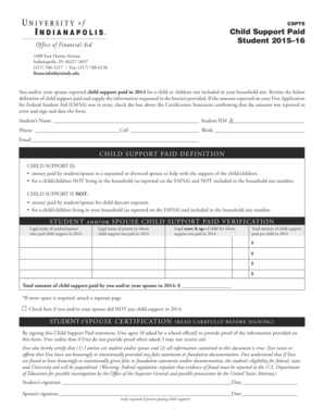 Child Support Paid Verification Form