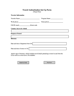 Travel Authorization Form