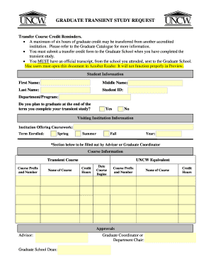 Graduate Transient Study Request Form