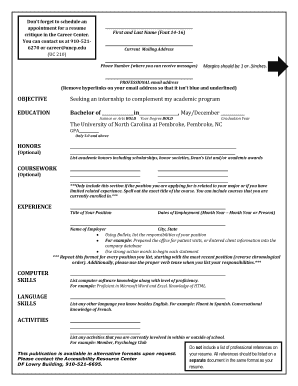 Resume Critique Appointment Form