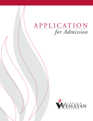 Virginia Wesleyan College Application for Admission