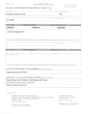 Texas Salary Supplementation Report