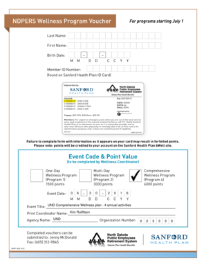 NDPERS Wellness Program Voucher