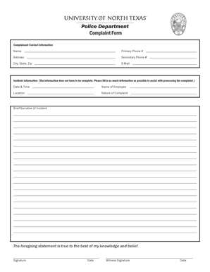 Complaint Form
