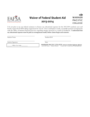 Waiver of Federal Student Aid
