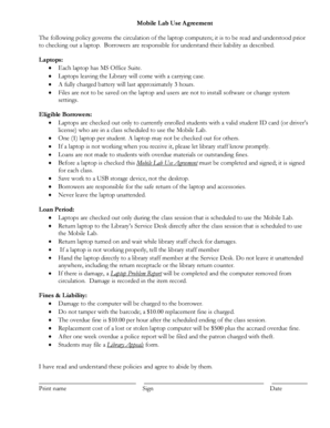 Mobile Lab Use Agreement