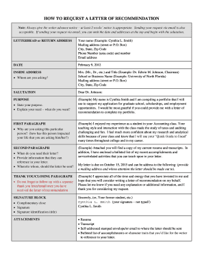 Letter of Recommendation Request
