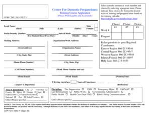 Center for Domestic Preparedness Training Course Application