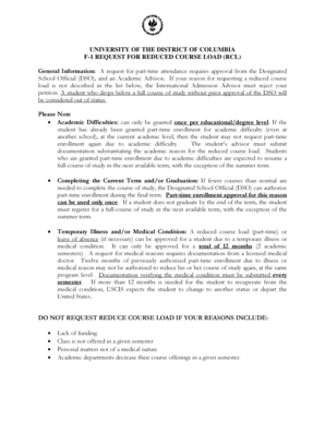 F-1 Request for Reduced Course Load