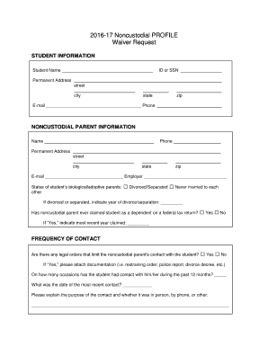Noncustodial PROFILE Waiver Request