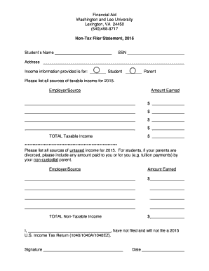 Non-Tax Filer Statement