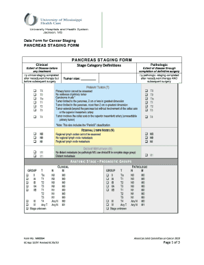Pancreas Cancer Staging Form