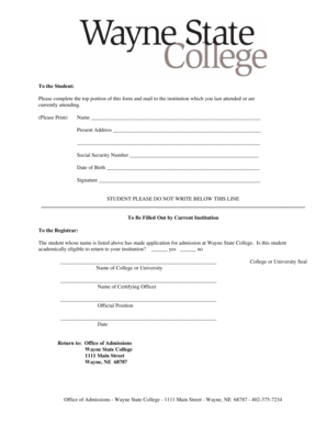 Student Academic Eligibility Verification Form