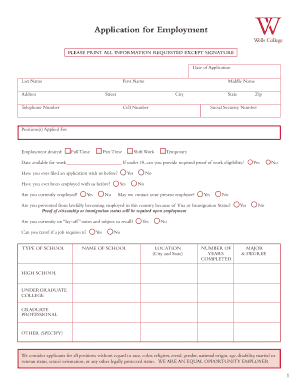 Employment Application Form