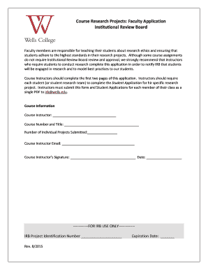 Faculty Application for Course Research Projects