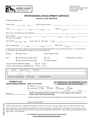 Professional Development Registration Form