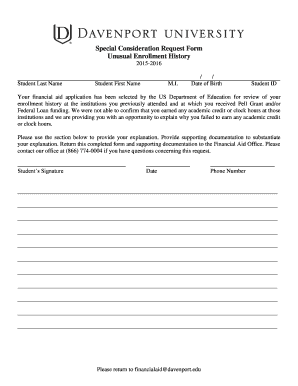 Special Consideration Request Form