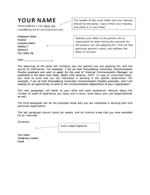 Cover Letter Template