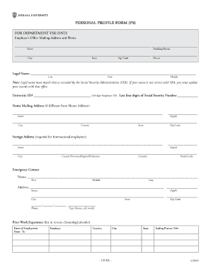 Personal Profile Form