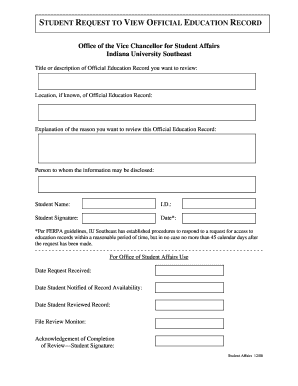 Student Request to View Official Education Record