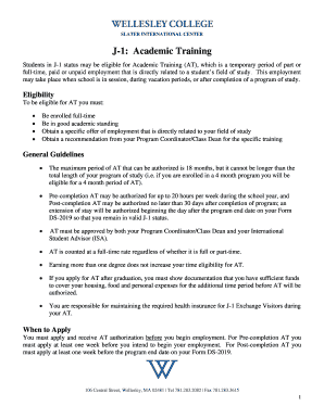 J-1 Academic Training Authorization Form