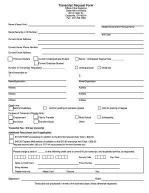 Transcript Request Form
