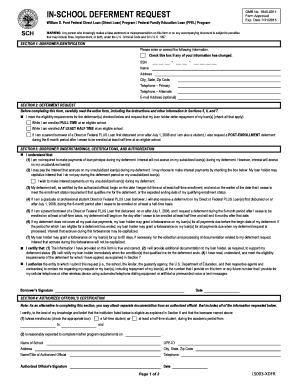 In-School Deferment Request Form