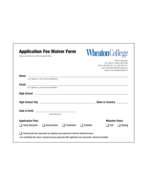 Application Fee Waiver Form
