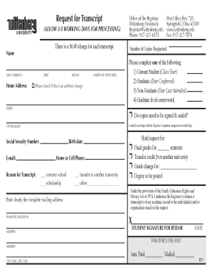 Request for Transcript Form