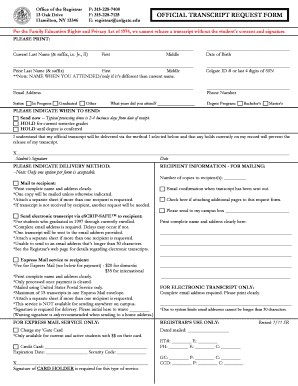 Official Transcript Request Form