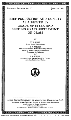 BEEF PRODUCTION AND QUALITY GRAIN ON GRASS SUPPLEMENT I - wvu