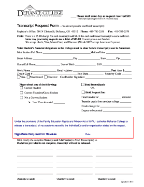 Transcript Request Form