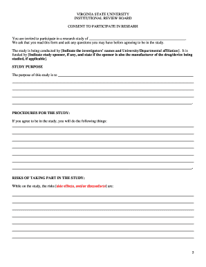 Virginia State University Research Consent Form