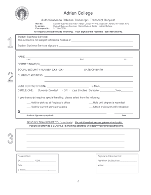 Transcript Request Form