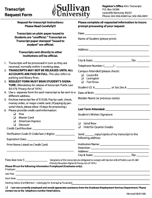Transcript Request Form