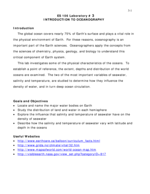 Oceanography Lab Worksheet