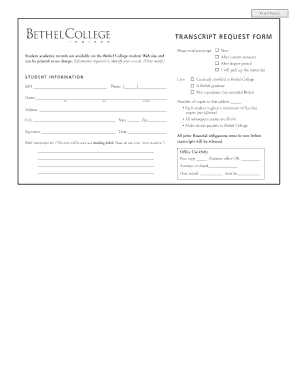 Transcript Request Form