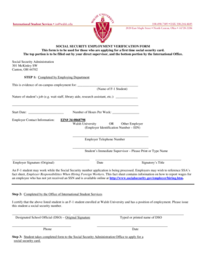 Social Security Employment Verification Form