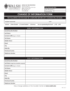 Change of Information Form