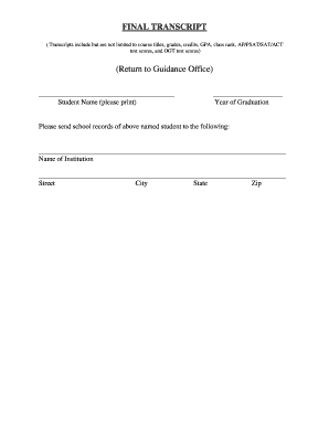 Student Transcript Request Form