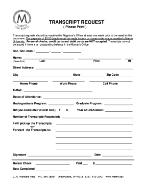 Transcript Request Form