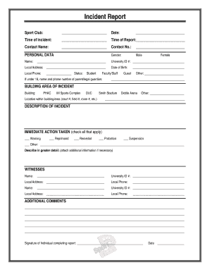 Incident Report Form