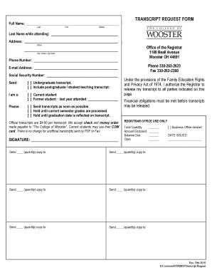 Transcript Request Form