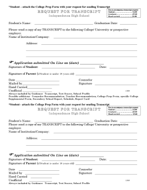 Transcript Request Form