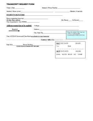 Transcript Request Form