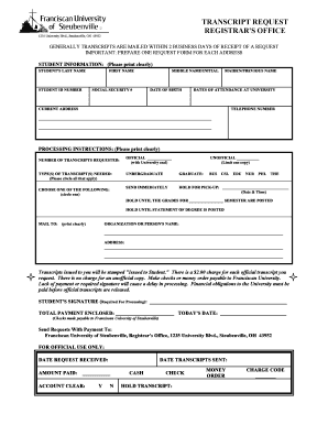 Transcript Request Form