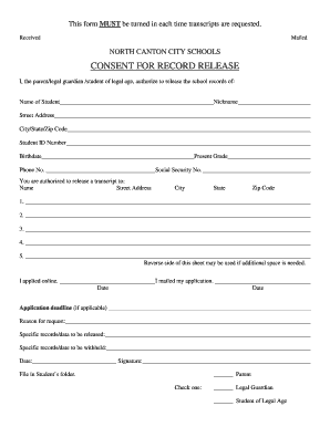 Consent for Record Release