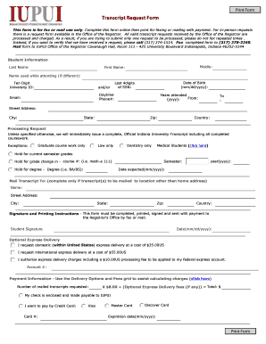 Transcript Request Form