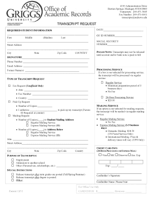 Transcript Request Form