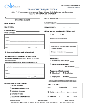 Transcript Request Form